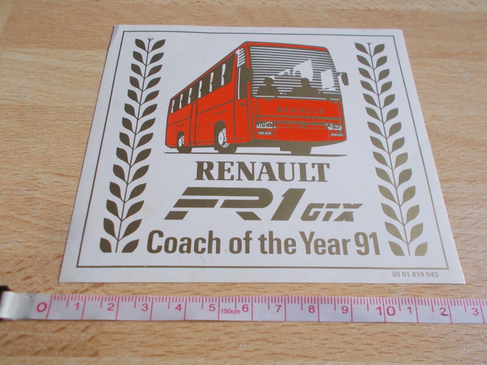 Sticker Bus Renault FR1GTX – Coach of the Year 91