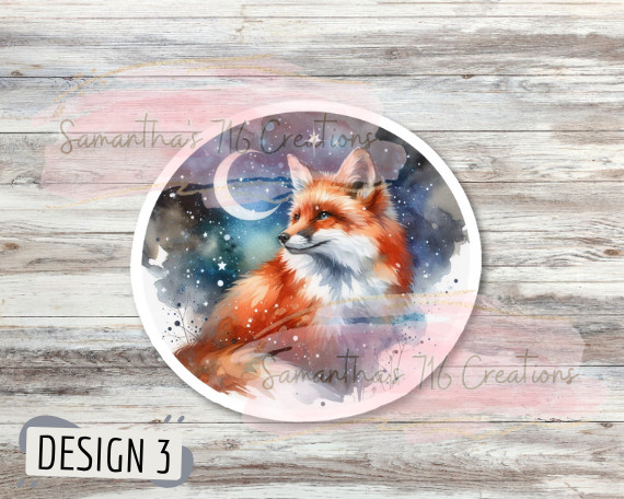 Fox Watercolor Vinyl Stickers 3″ For Laptops, Etc. Indoor, Water Resistant
