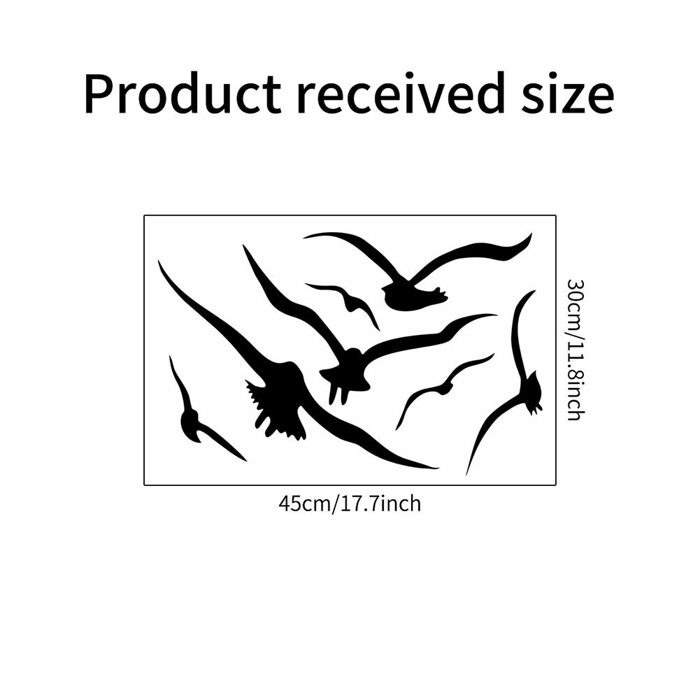 30cm x 45cm Black Seagull Wall Sticker PVC for Contemporary Interior Decor