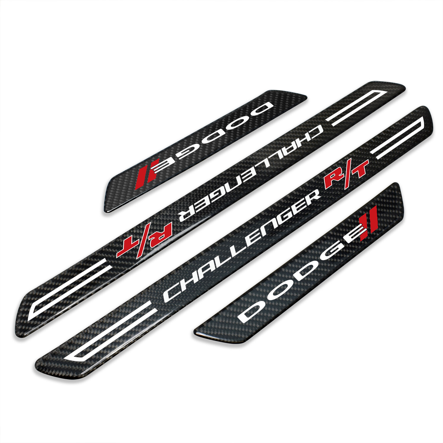 Dodge Challenger R/T Real Carbon Fiber 4 Pcs Door Sill Kick Plates