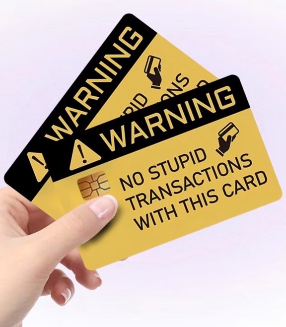 No Stupid Cardboard Credit Card Debit Card Skin Funny Decal Wrap Sticker Decal