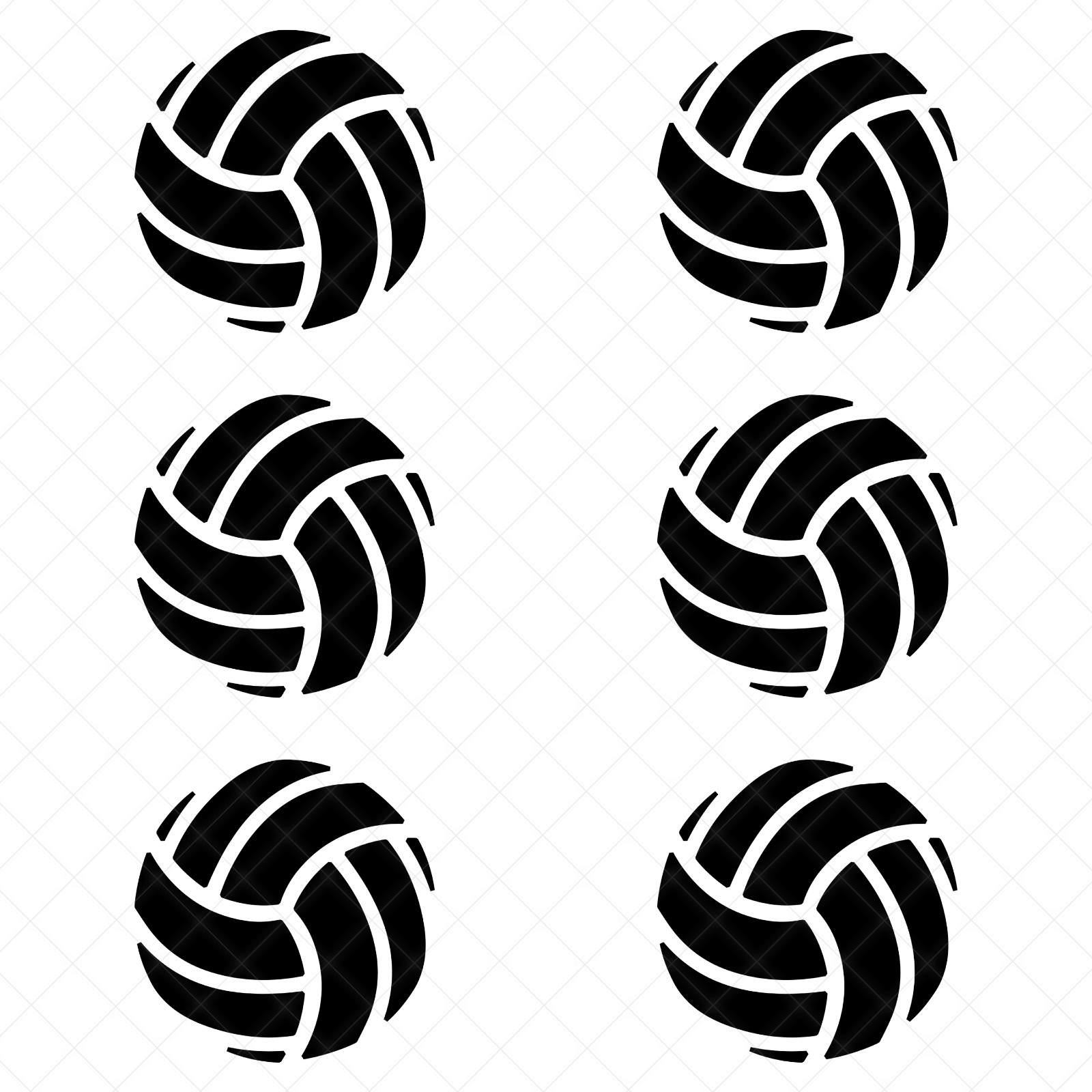 Set of 6 – Volleyball Vinyl Decals | Volleyball Stickers