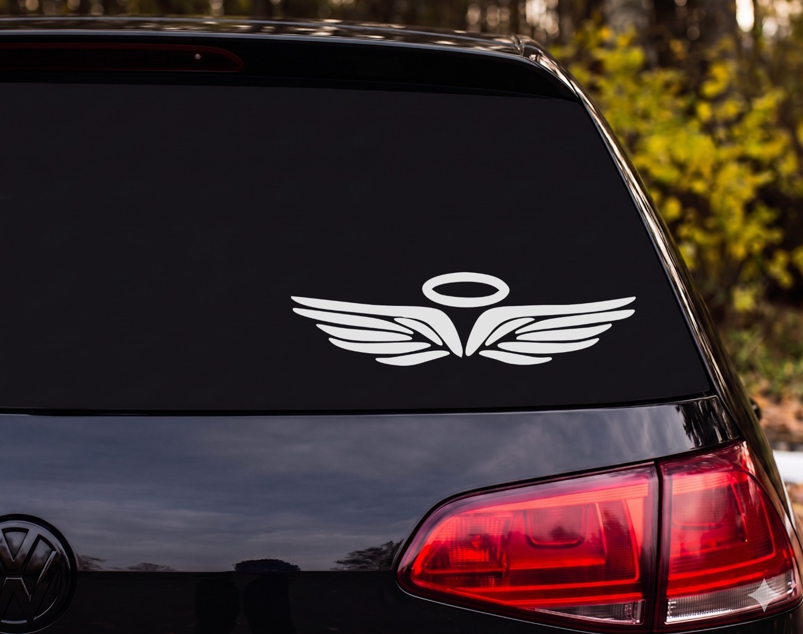 Angel Wings With Halo Die Cut Vinyl Decal Custom Car Wall | Memorial Gift