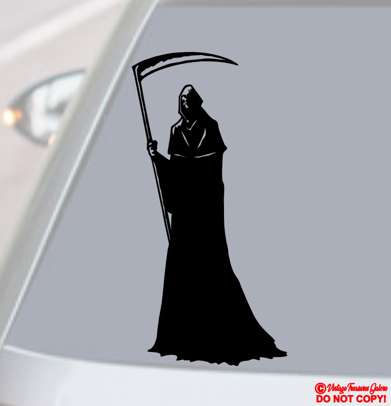 GRIM REAPER VINYL DECAL STICKER CAR TRUCK SUV REAR WINDOW BUMPER ANGEL OF DEATH