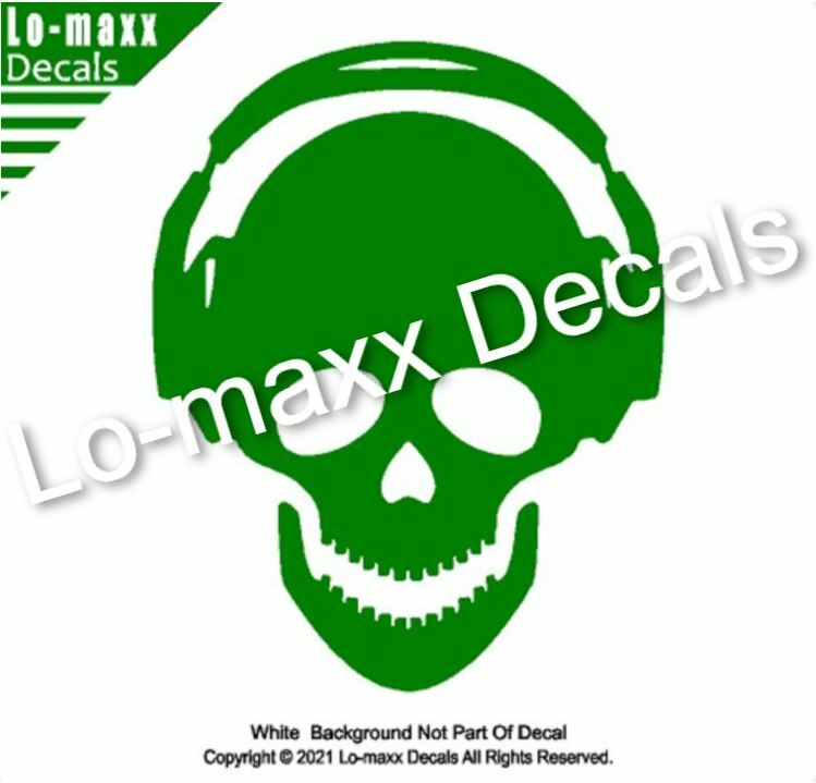 Skull And Headphones Rock And Roll Music Superior Quality Die Cut Vinyl Decal