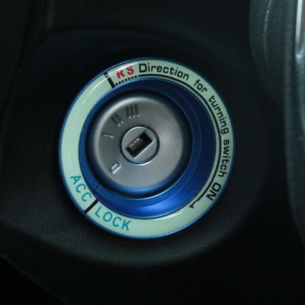 Car Key Hole Sticker Luminous Glow Cover Ring Decal for Focus (Blue)