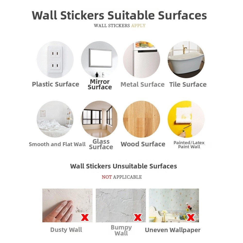 Cartoon Animal PVC Wall Sticker for Bathroom Tiles Glass Mirrors 19x19cm White