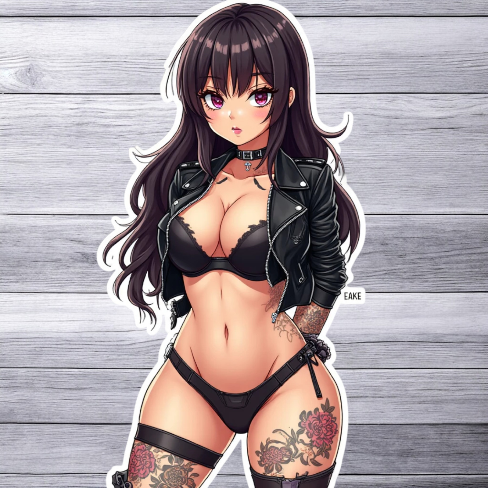 Pinup girl sticker vinyl decal anime biker girl lingerie tattoos leather art