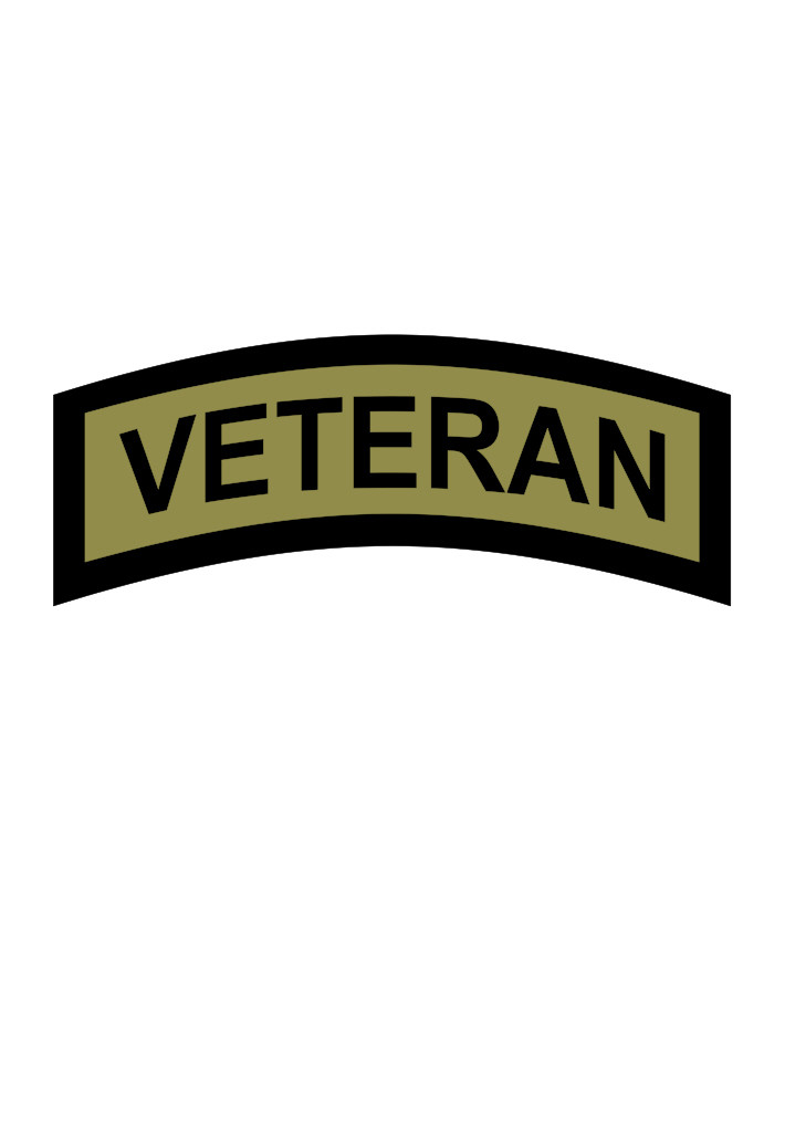 VETERAN Tab Car Vinyl Window Decal/Sticker Olive/Black