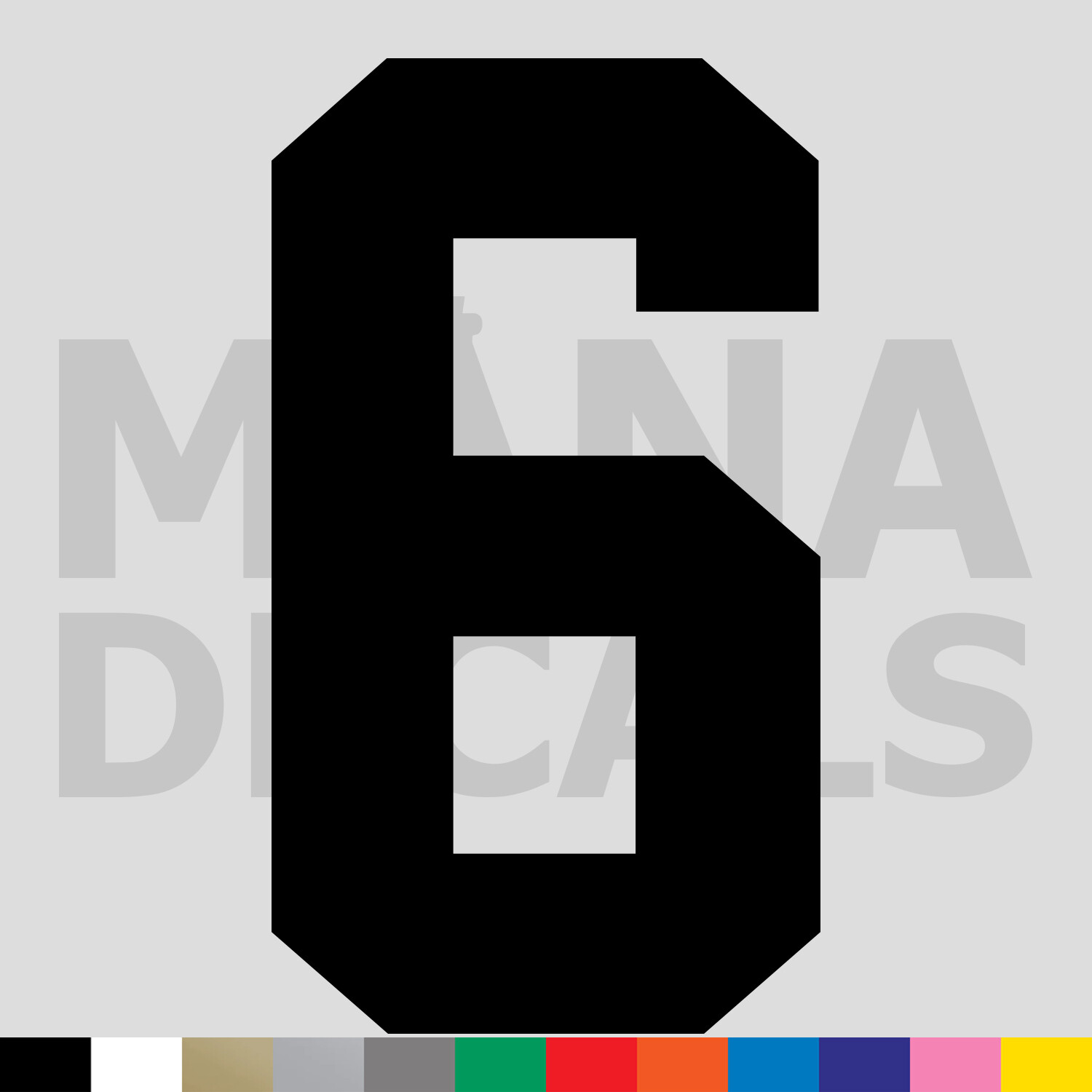 Number Six 6 Vinyl Die Cut Decal Sticker – Jersey Sport Athlete