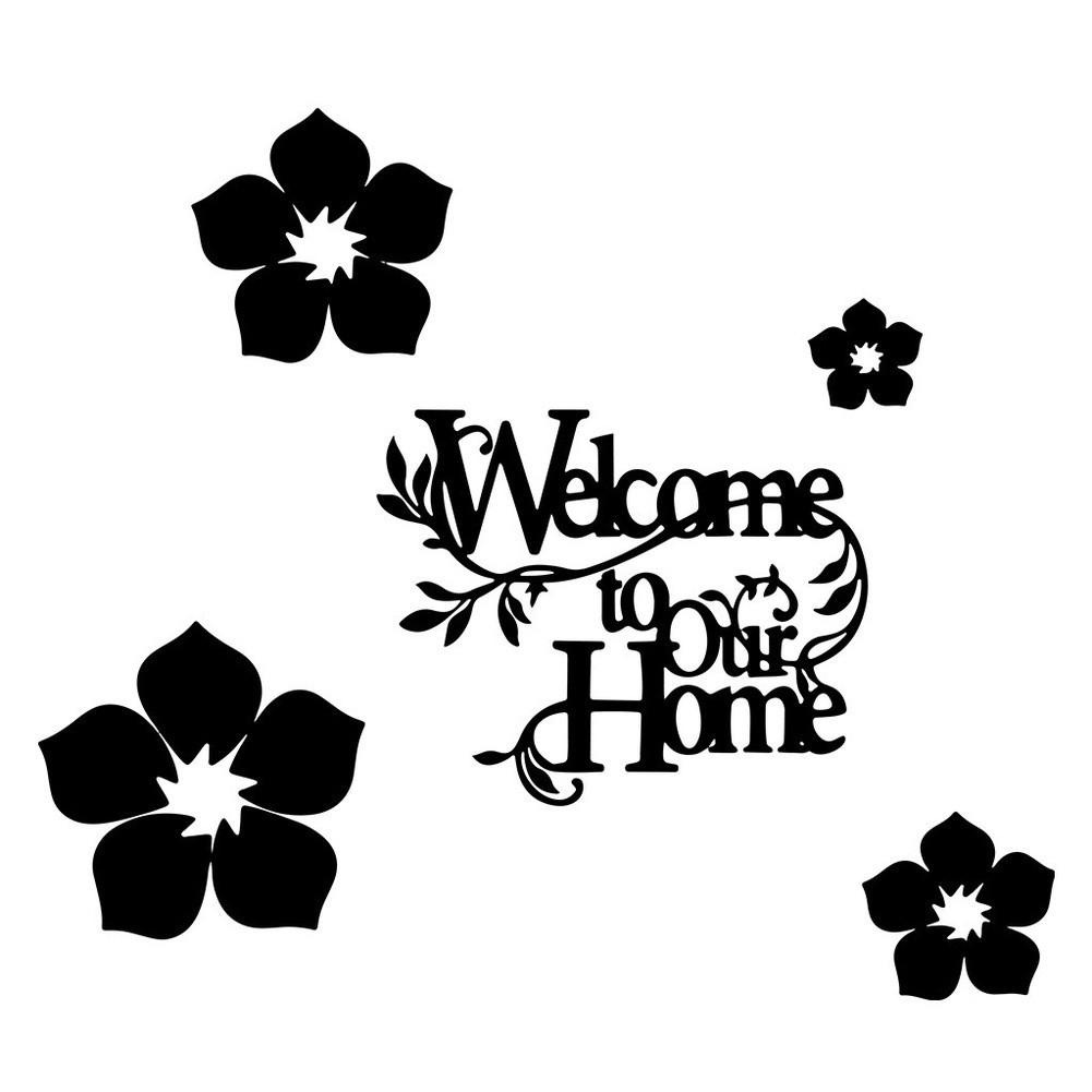 Black Welcome Home Wall Sticker PVC Waterproof Oil Resistant 29.5 cm x 22 cm