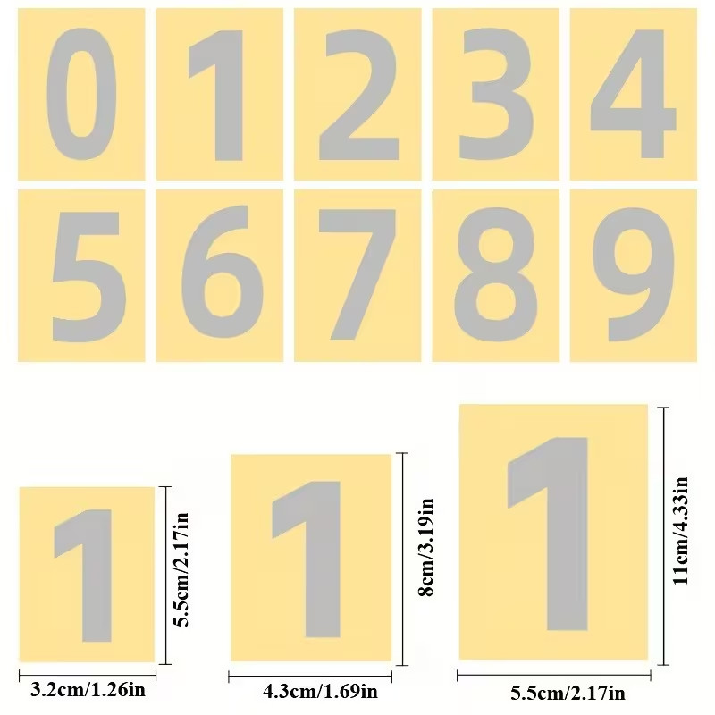 3 Size Reflective Mailbox Numbers Sticker 0-9 Self Adhesive Vinyl Waterproof USA