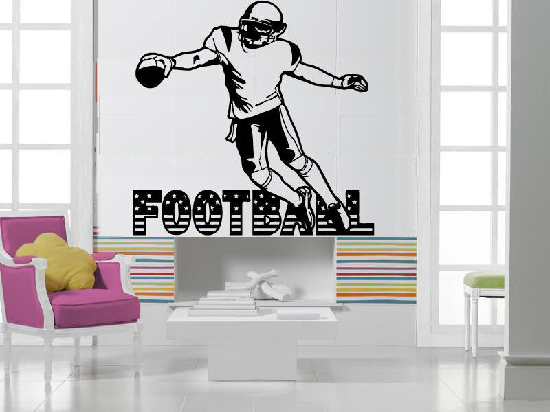 Football Wide Receiver Quarterback Sport Decor Wall MURAL Vinyl Art Sticker z836
