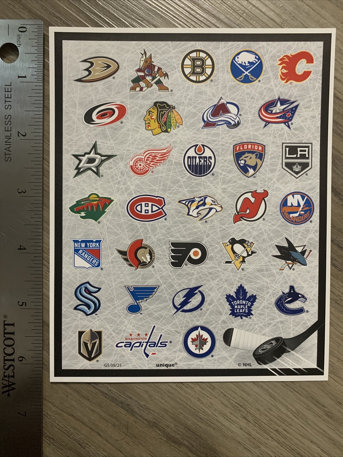 NHL Logo Sticker Sheet Teams Stickers Official Licensed NEW