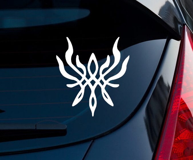 Crest of Flames Fire Emblem 16 Indoor Outdoor Matte White Vinyl Decal 3″x2.7″