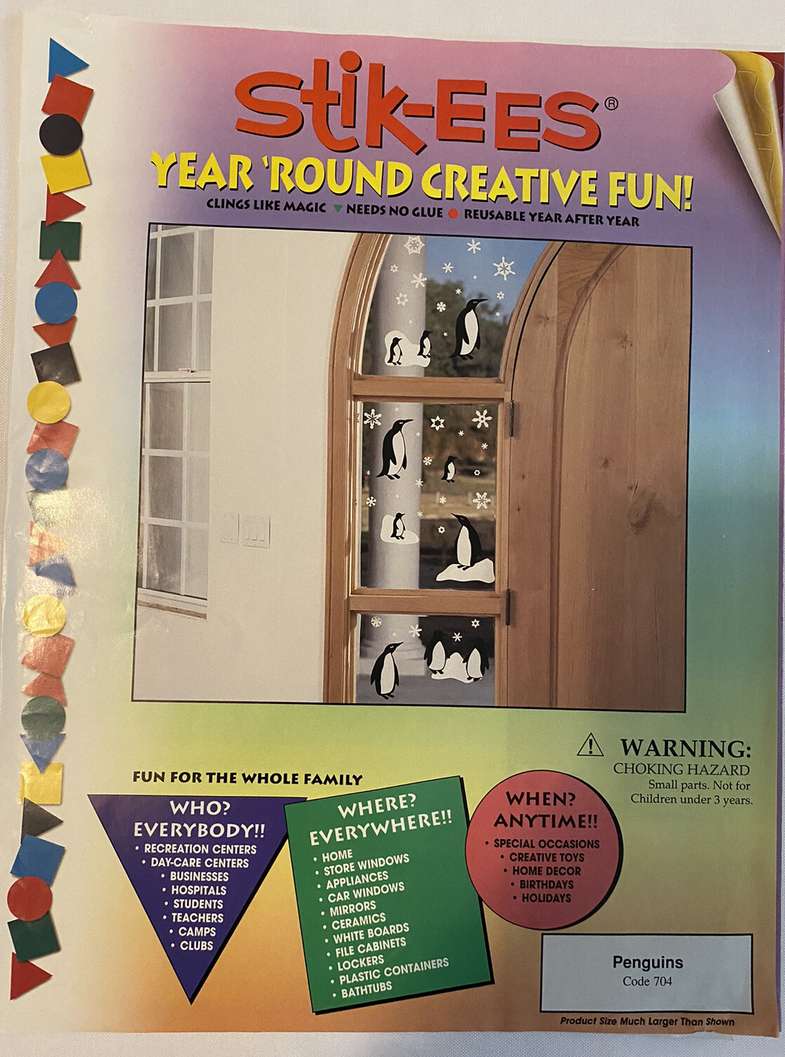 Penguins Icebergs and Snowflakes Vintage Stik-EES Vinyl Decals Window Clings NEW