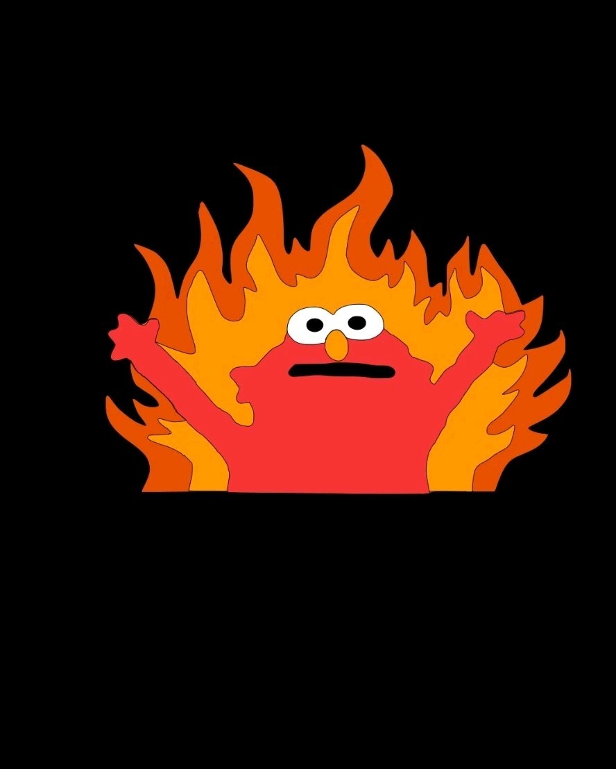 Burning Elmo Meme Custom Made Vinyl Sticker Decal 5×3.75 Inches!