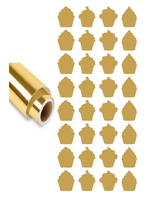 Cupcake Stickers Sticker Chrome Gold 1″ DC12