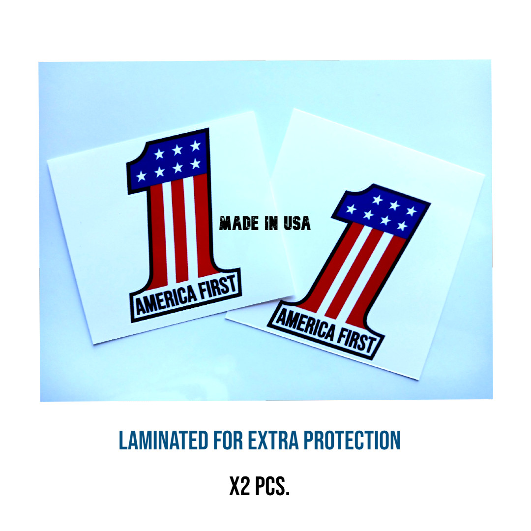 «AMERICA FIRST» Stickers 2 Pack decal labels stickers patriotic 2024 elect