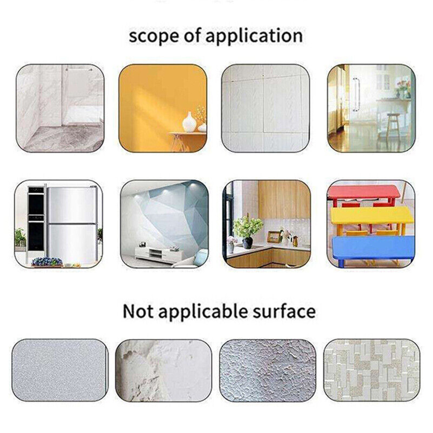 39 x 39in 3D Mirror Art Wall Sticker Diamonds Acrylic Mural Decal Home Decor
