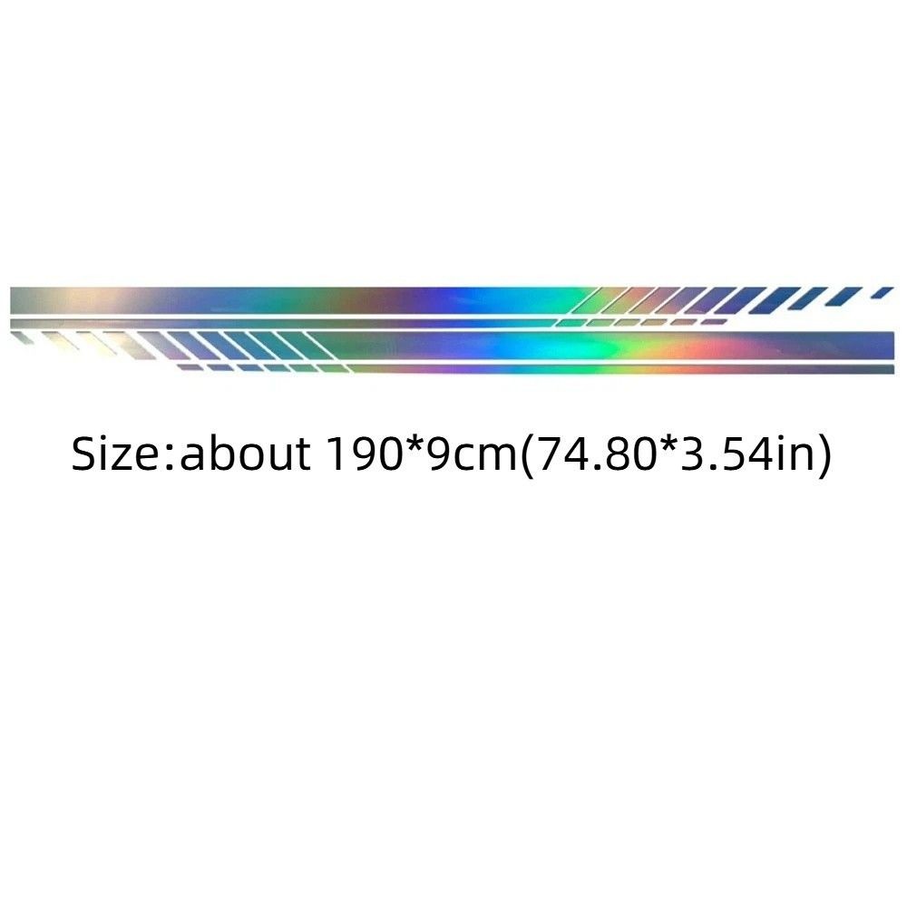 2Pcs Car Racing Long Stripe Graphics Side Body Decal Sticker Racing Accessory