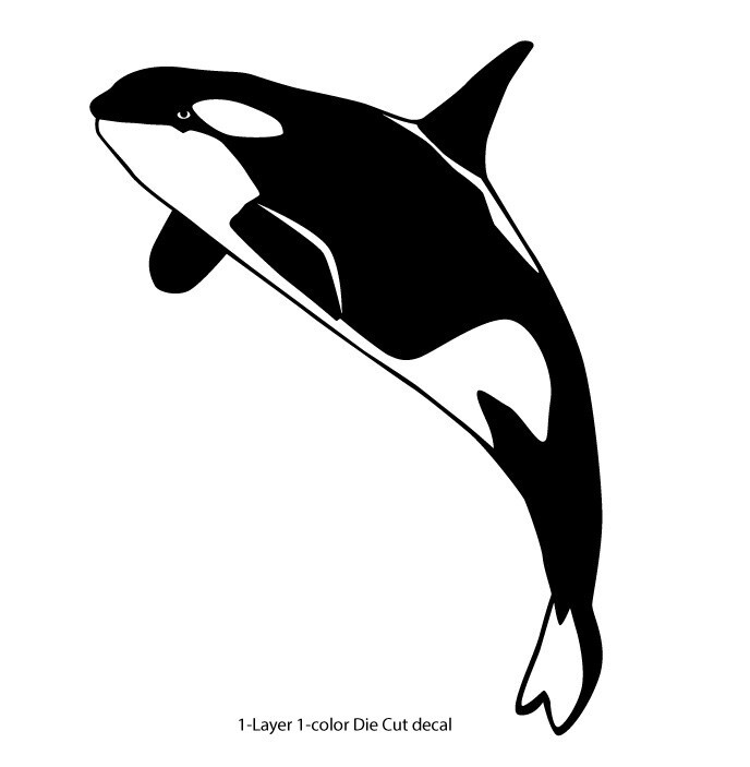 Sealife – Ocean Orca #3 – Outdoor Window Die Cut Decal Vinyl Sticker 6Yrs Film