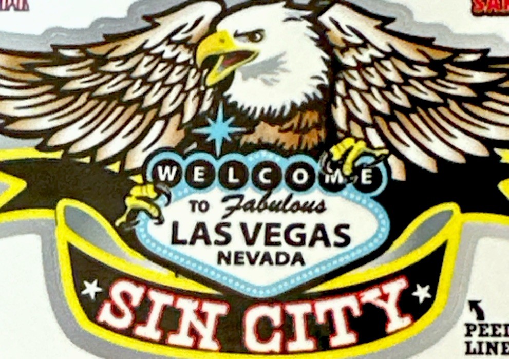 LAS VEGAS NEVADA STICKER✨🎲🦅❤️‍🔥🦅🎲✨3 1/4” X 2 1/4”✨SIN CITY✨EAGLE✨WELCOME✨💫