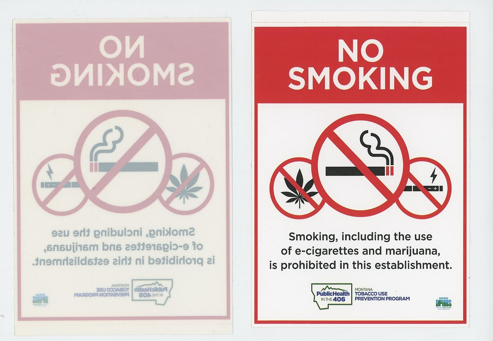 No Smoking Window & Wall Vinyl Stickers 7″ H x 5″ W Peel N Stick Backs New B5-B7