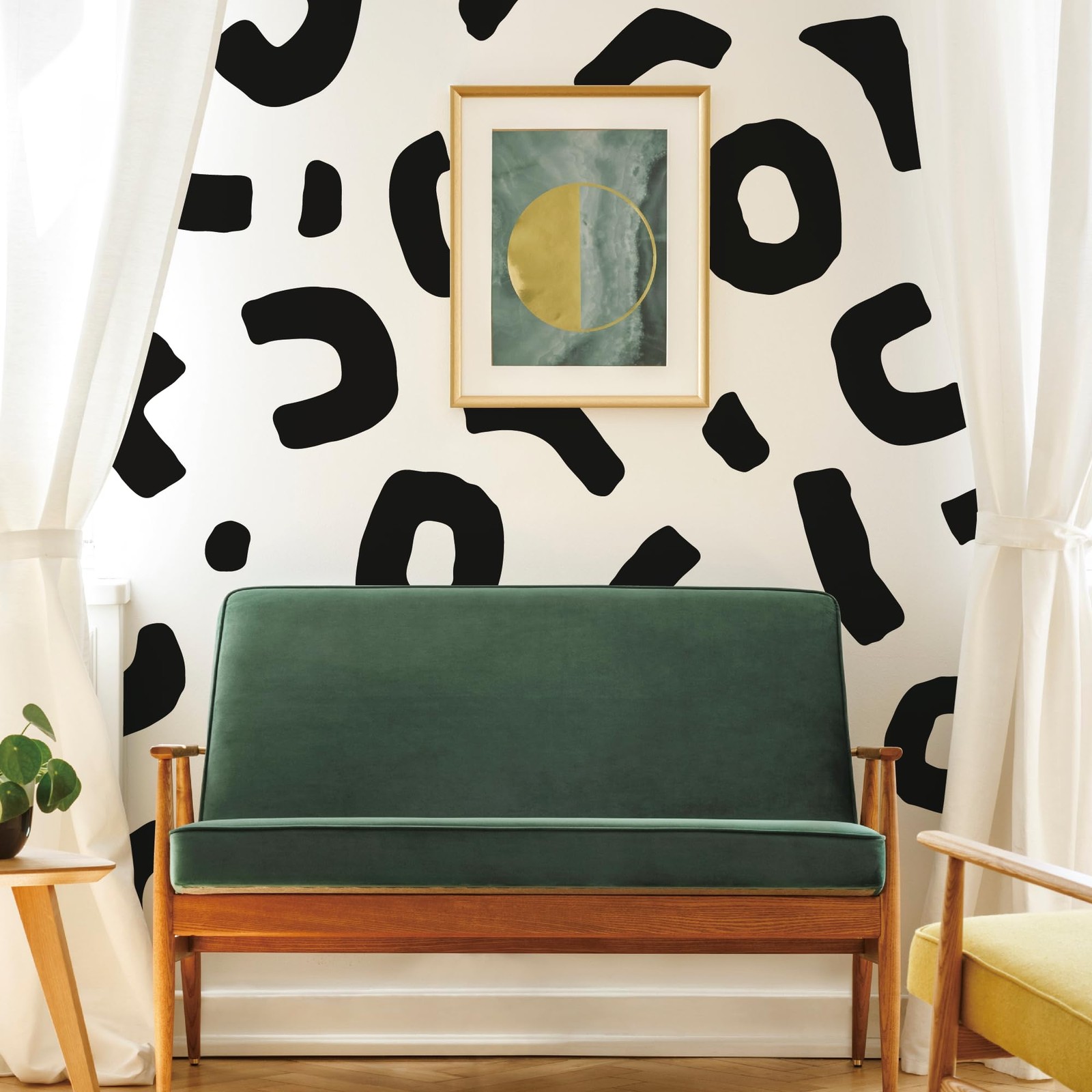 Large Boho Geometric Wall Decal Abstract Art Sticker, Modern Irregular Shapes…
