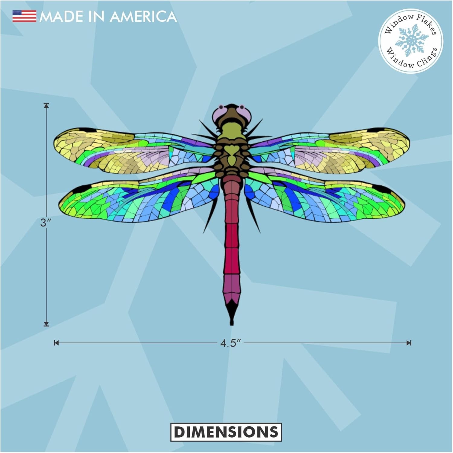 12 Piece Dragonfly Window Cling Decal Set for Bird Safety and Glass Collisions.