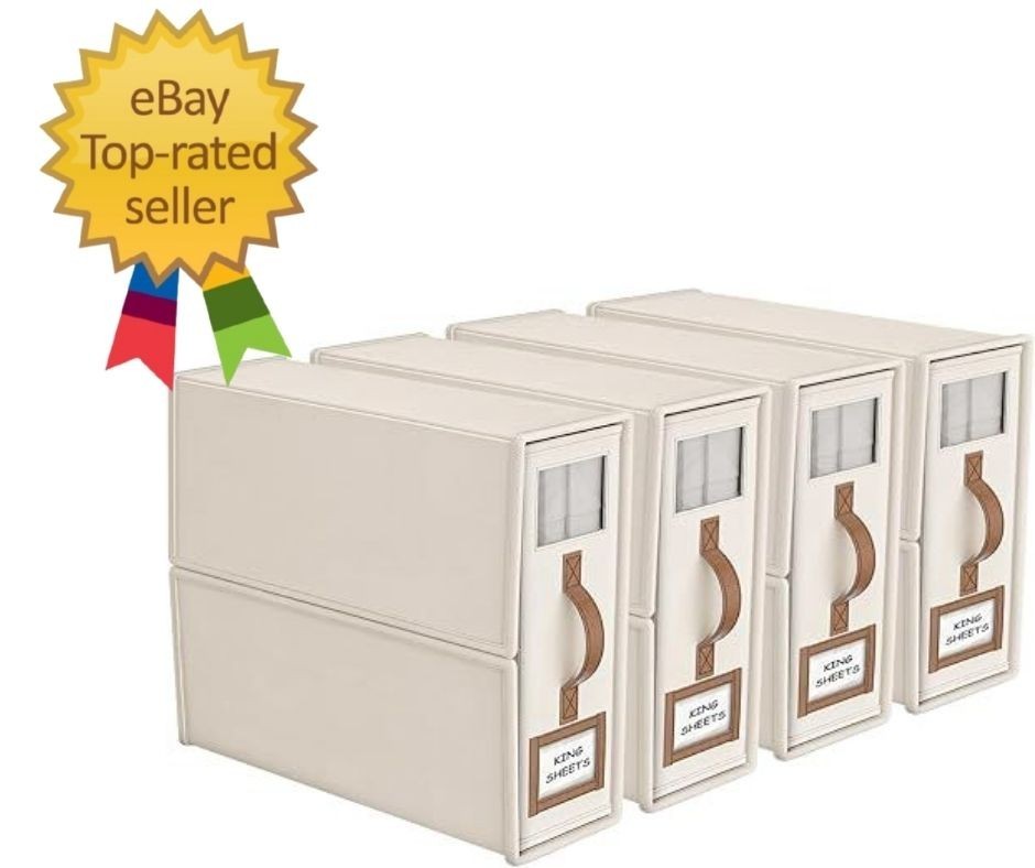 4 Pack Foldable Bed Sheets Set Organizers and StorageKing & Queen Size,Linen …