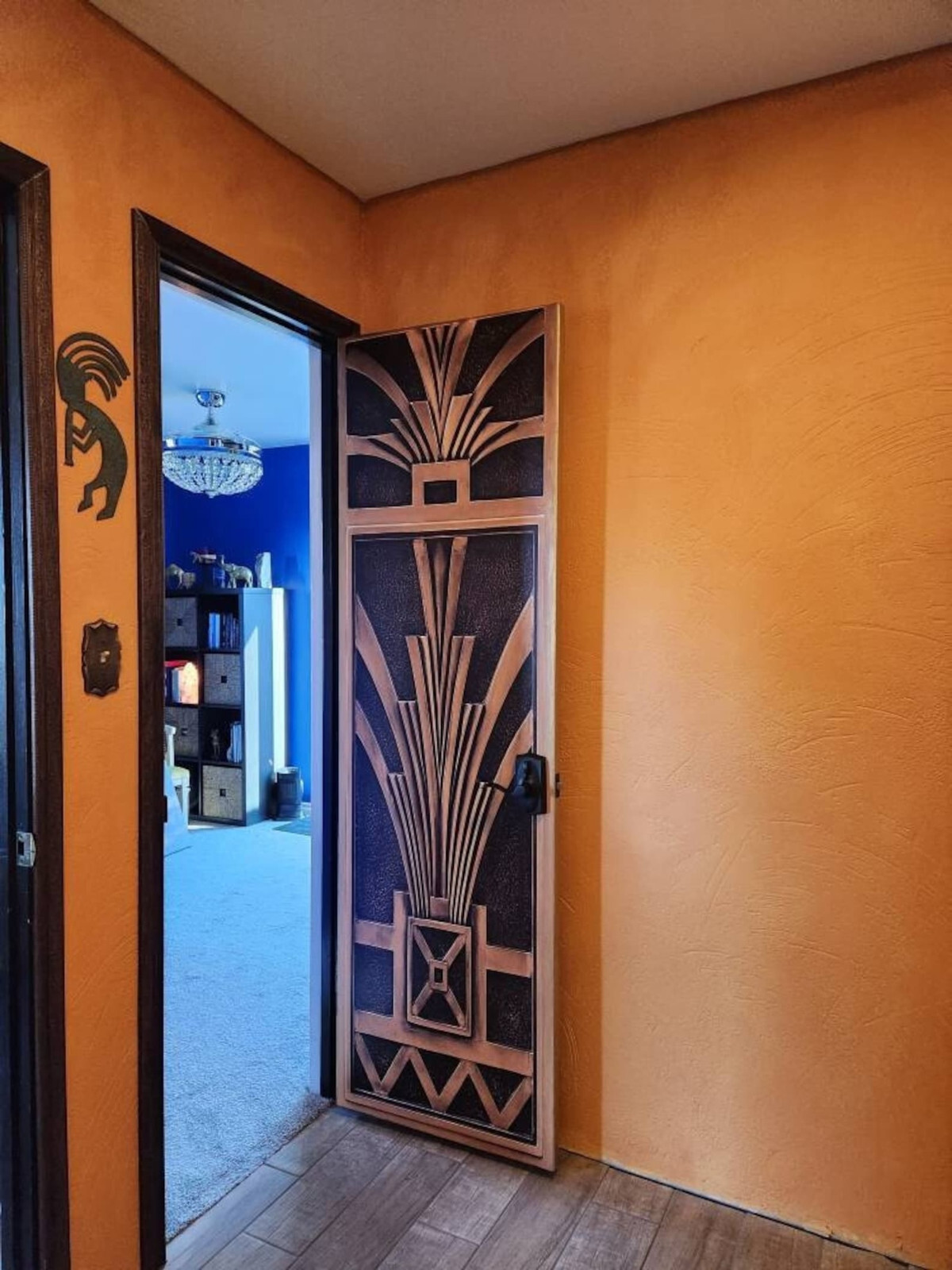 Art Deco Bronze Door Mural | Seamless 1-Piece Laminated Vinyl Wrap