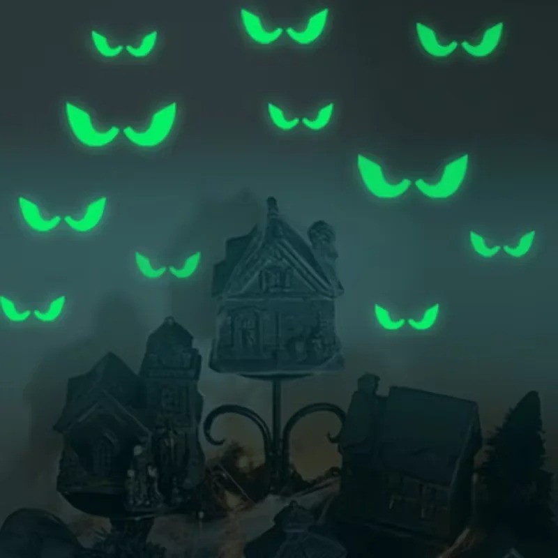 Halloween Peeping Eyes Night Light Wall Stickers Glow in Dark Ghost Décor