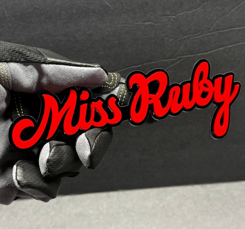 Personalized Acrylic Car Emblem Badge – Custom Laser Cut Multi Color Text/Name