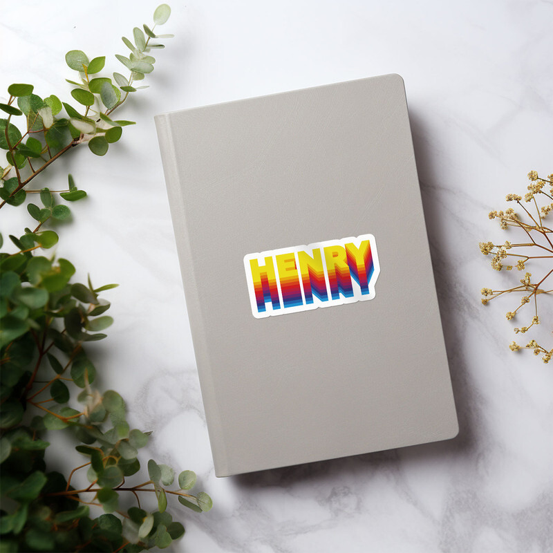 Rainbow Henry Name – Car Bumper Sticker Vinyl Art Decal