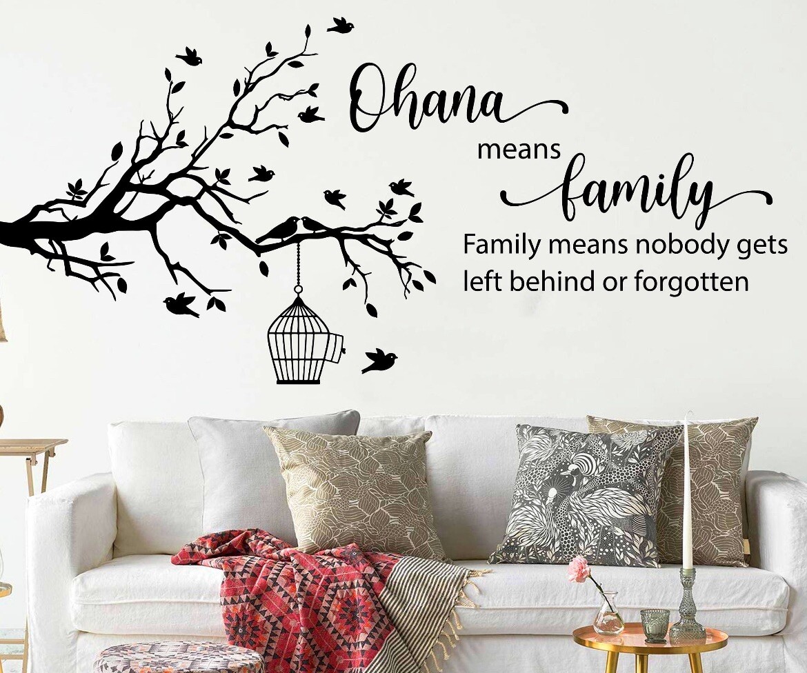 Ohana Means Family Tree Wall Decal 18 Inches High X 40 Inches Wide