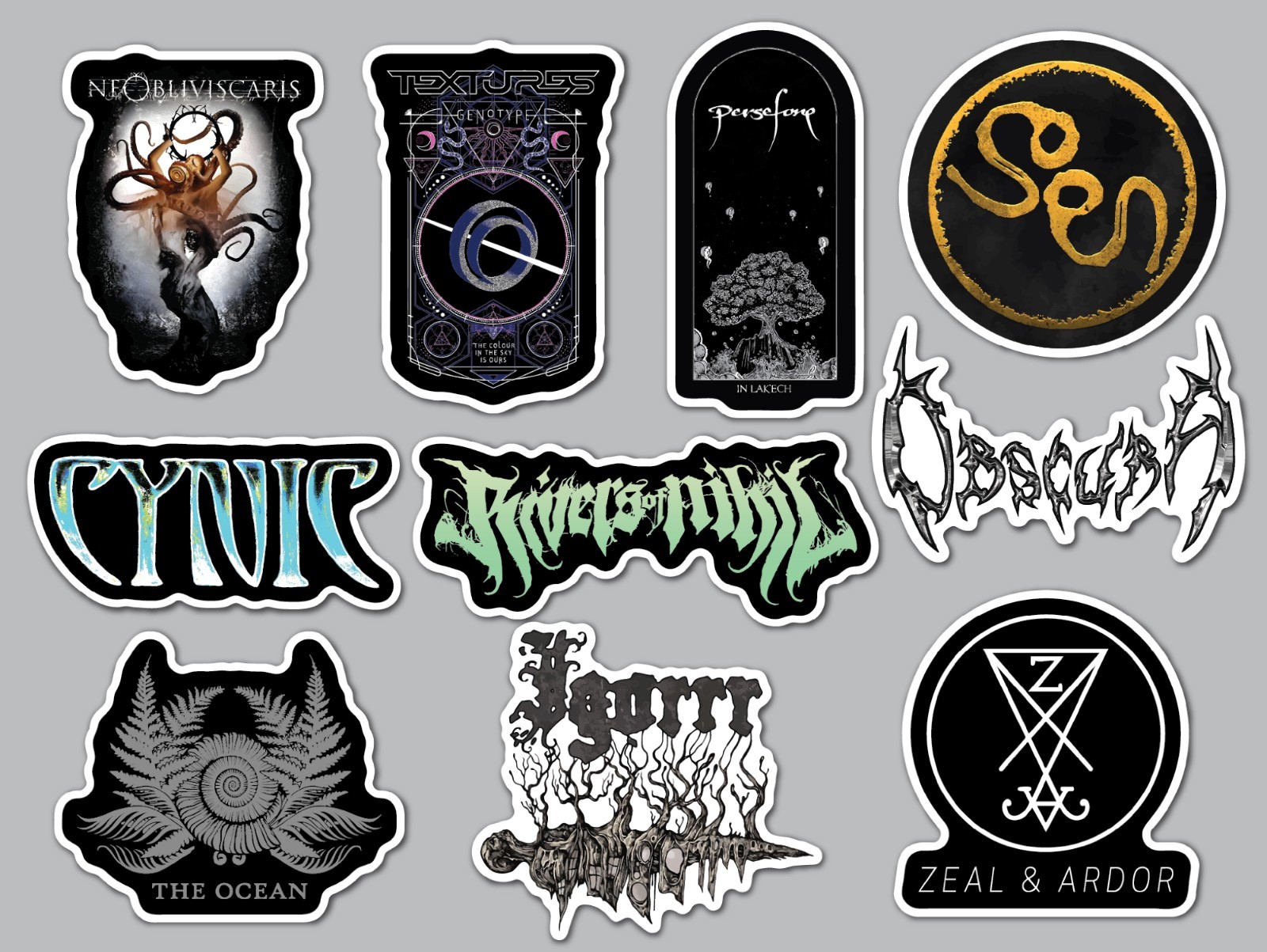Progressive Metal Vinyl Sticker Pack (QTY 10) SET 3 djent igorrr cynic soen doom
