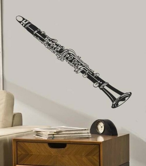Clarinet Music Musical Instrument Vinyl Wall Sticker Decal