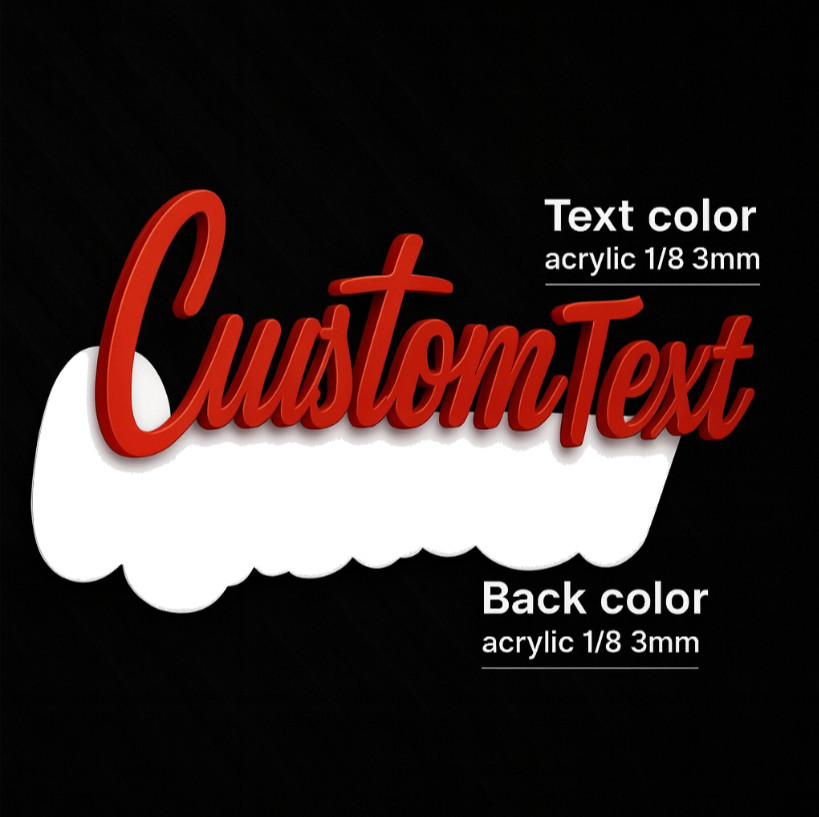 Custom Laser Cut Acrylic Emblem Badge for Car Multi Color Personalized-Name