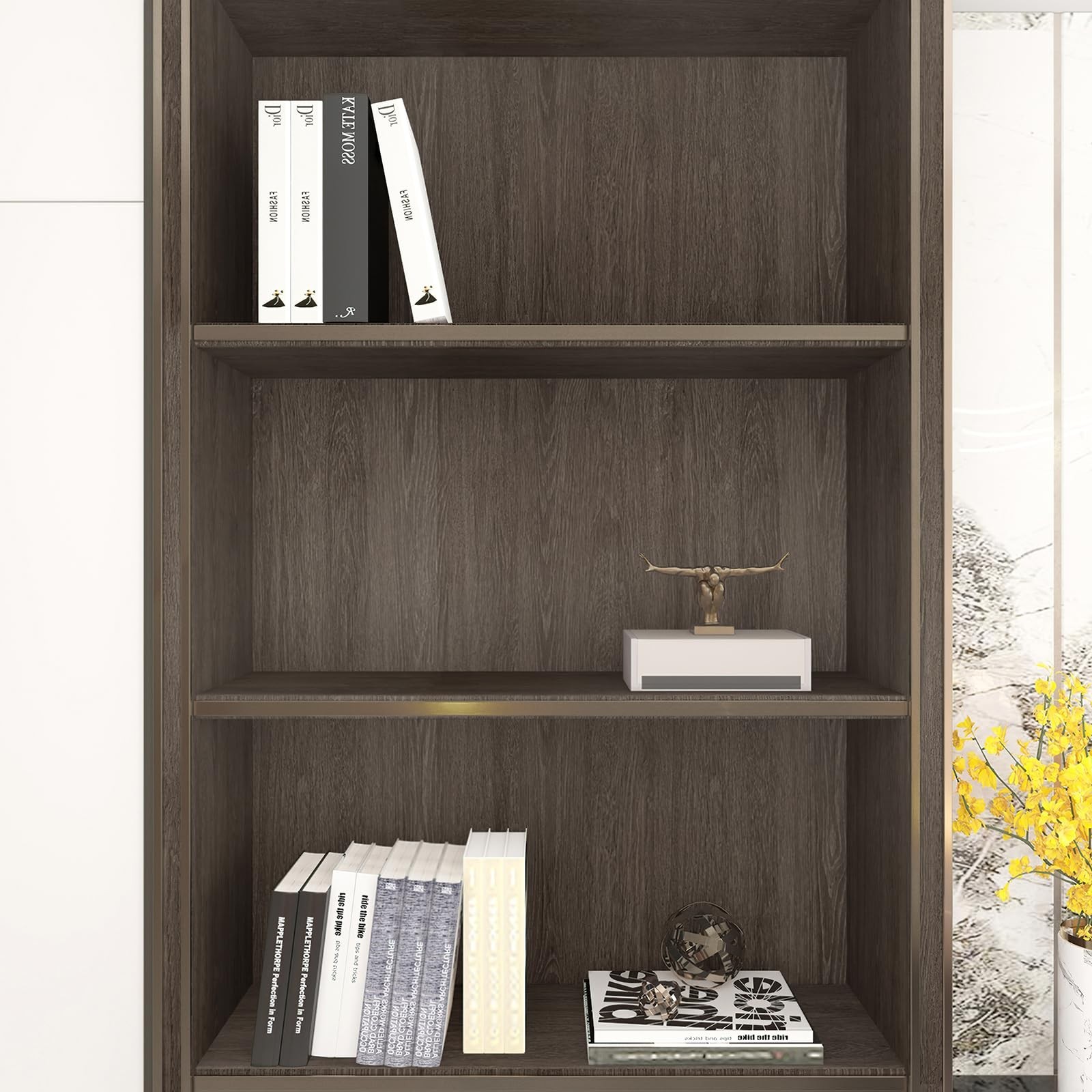 48x354inch Extra Wide Dark Brown Wood Grain Wallpaper Peel Stick Black Walnut…