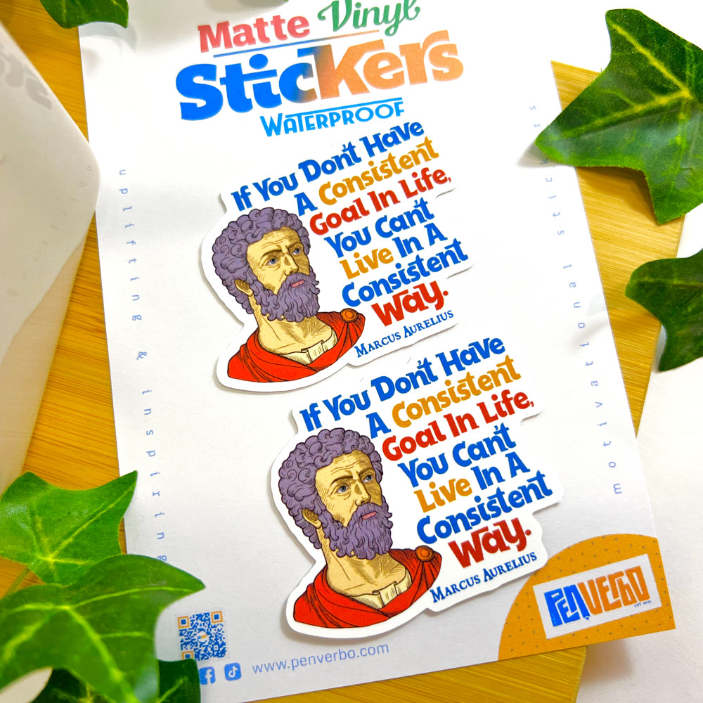 Marcus Aurelius Quote Sticker 2pc | Goals In Life | Motivational Sticker | PI554