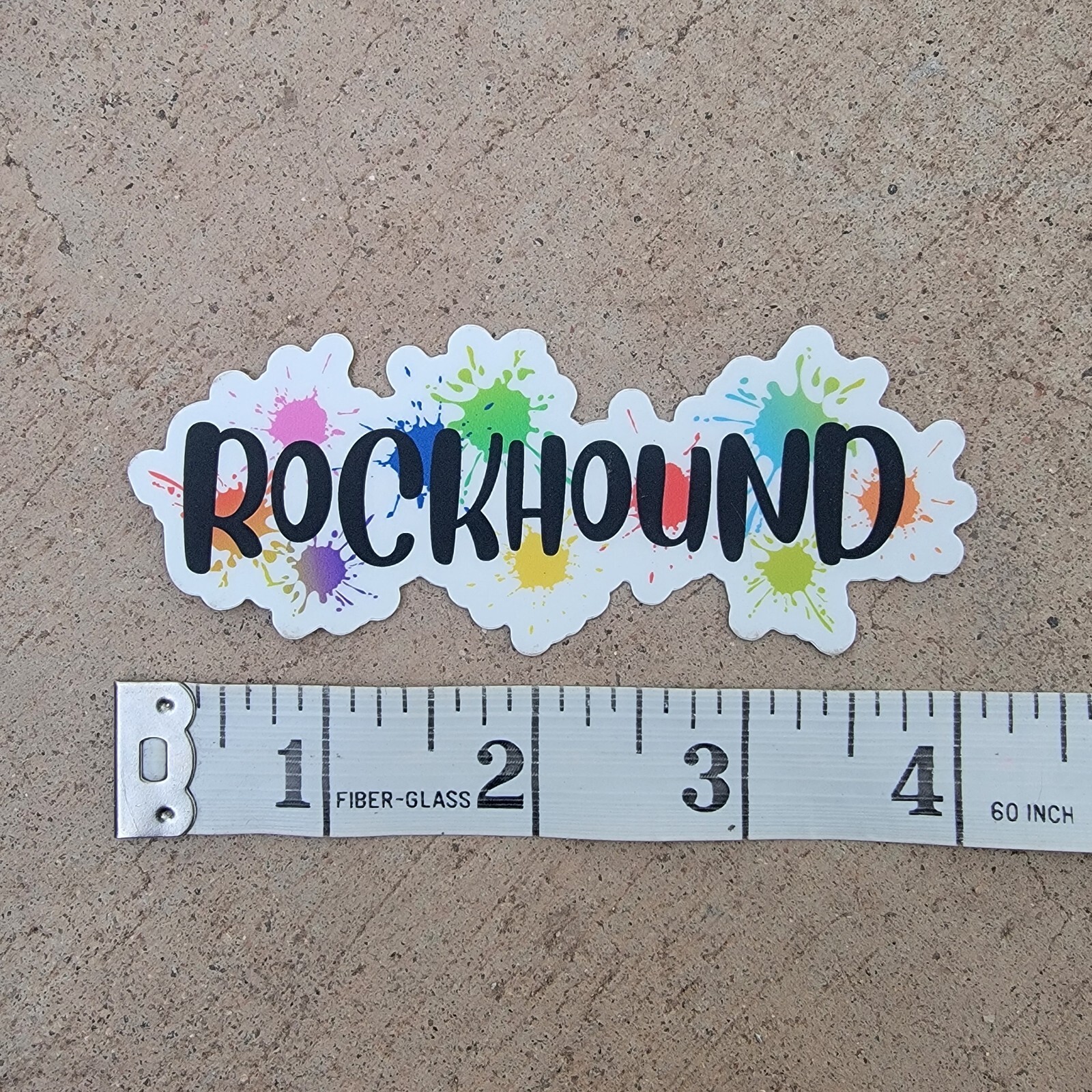 Rockhound Sticker With Colorful Splatter Paint Background for Geology Lovers