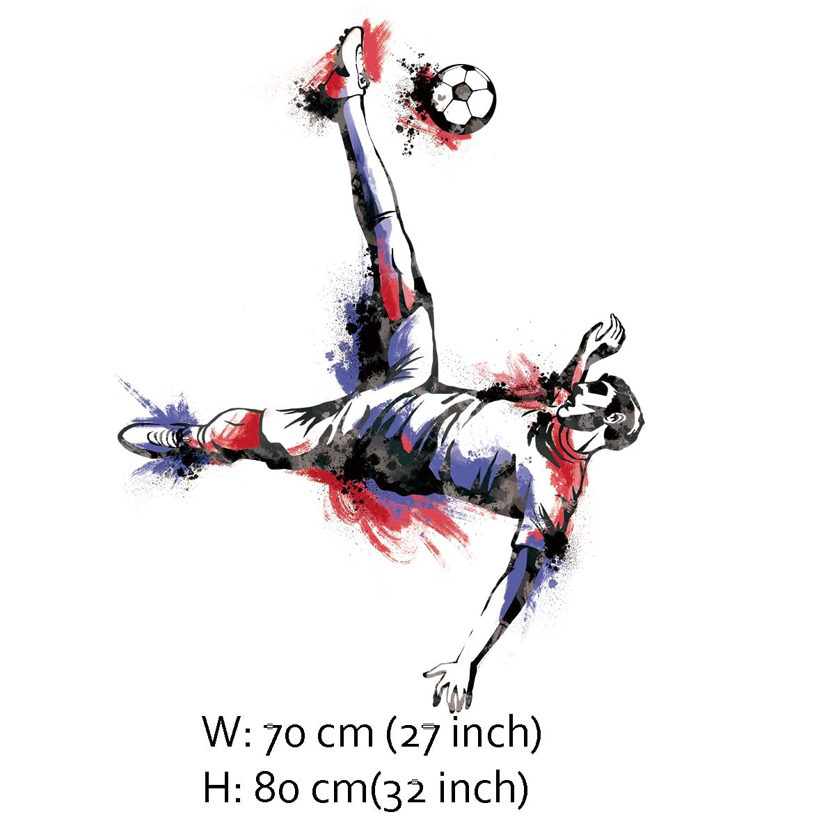 Soccer Player Wall Art Decal Sports Wall Stickers Teens Boys Kids Bedroom Gym…
