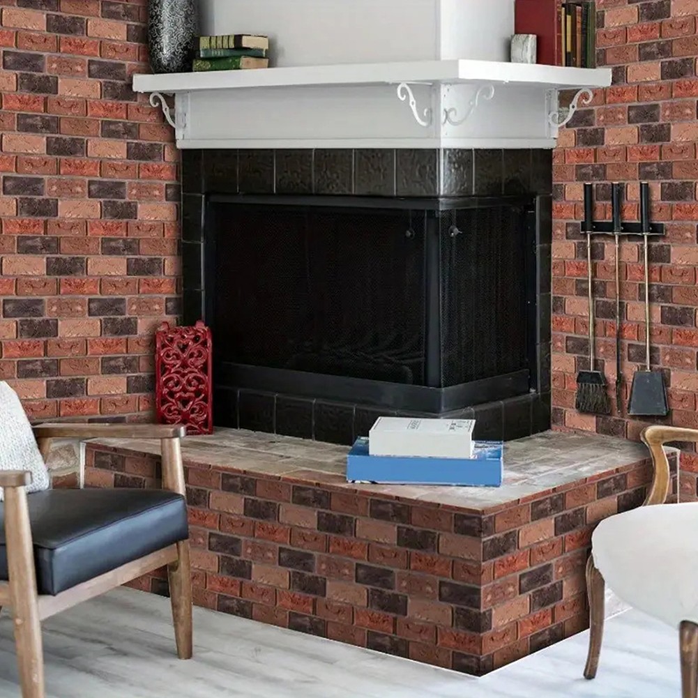 10-100PCS 3D Tile Brick Wall Sticker Self-adhesive Waterproof PVC DIY Wallpaper