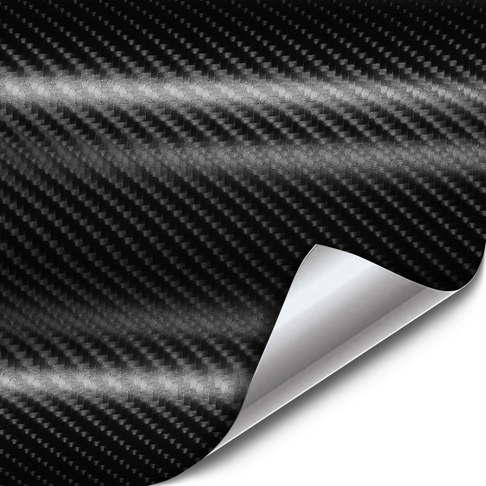 Black 4D True R Semi-Gloss Carbon Fiber 17.75 Inches x 60 Inches Vinyl Wrap R…