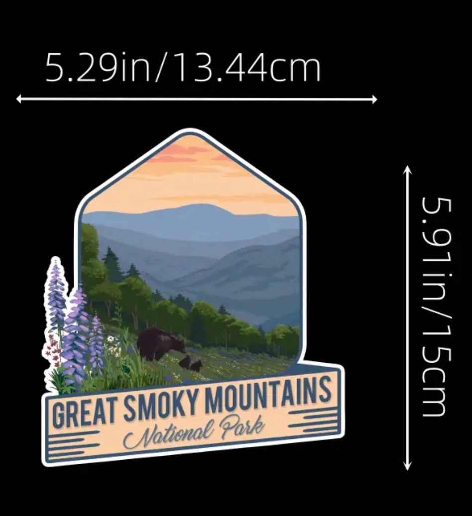 Great Smoky Mountains National Park Waterproof LARGE 6” Inch Vinyl Decal Sticker