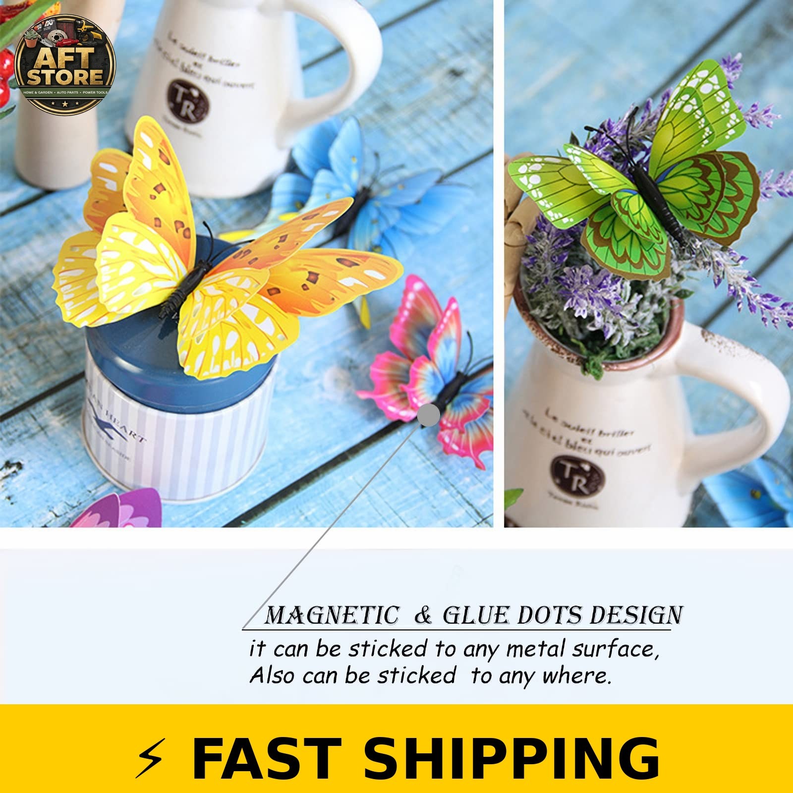 Opseam 3D Butterfly Wall Decor Stickers with Magnets