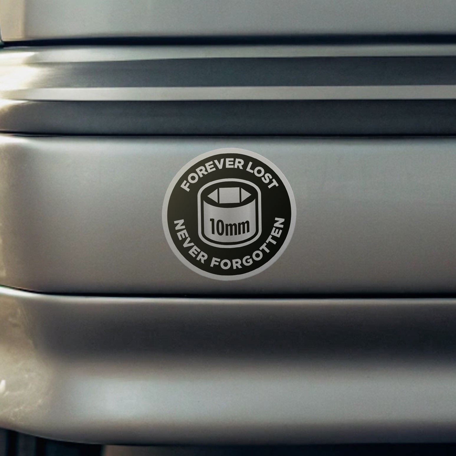 Forever Lost | Never Forgotten – 10mm Socket Wrench Vinyl Sticker – Weatherproof