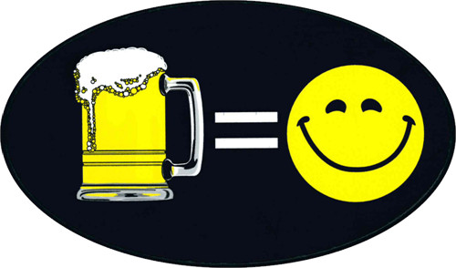 Beer = Happiness – 3″ X 5″ – Sticker