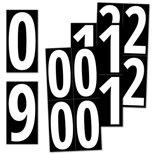 40 Pieces, 6″ – Vinyl Number Stickers, Waterproof 6 x 3 inches White Numbers